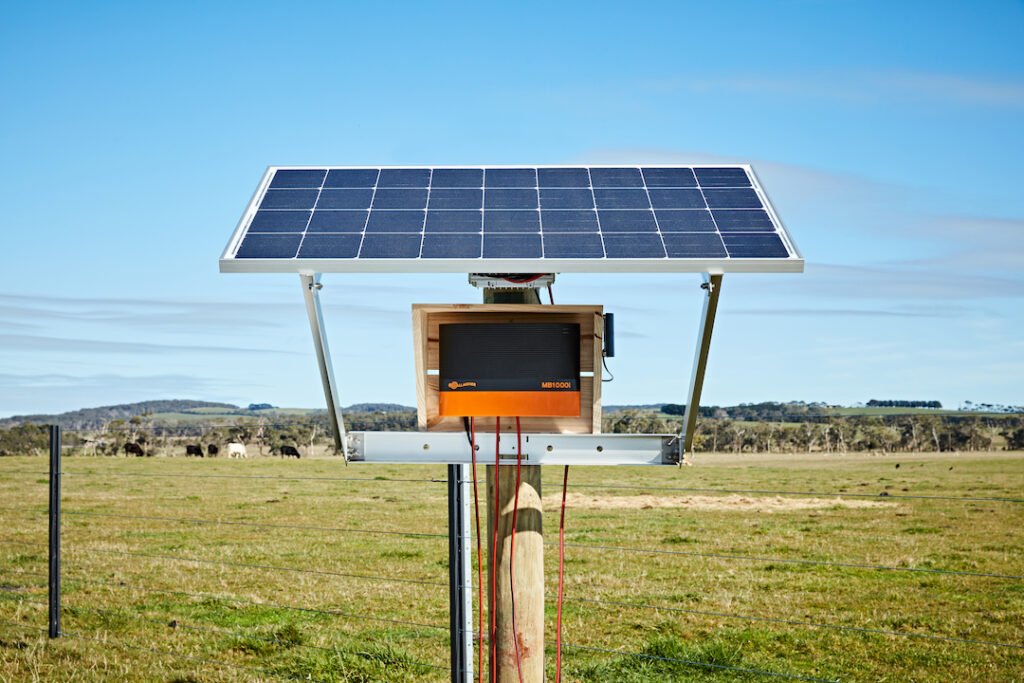 Exclusion fencing and solar panel
